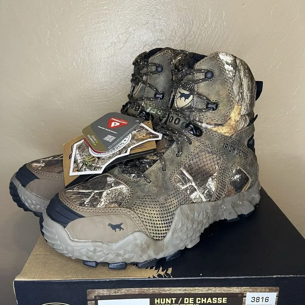 Red Wing Irish Setter Men's 8” VaprTrek Hunt Model 3939 Earth Camo Size 6 Boot